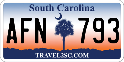 SC license plate AFN793
