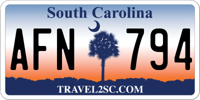 SC license plate AFN794