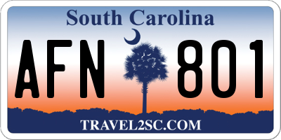 SC license plate AFN801