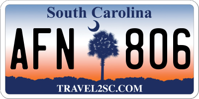 SC license plate AFN806
