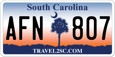 SC license plate AFN807