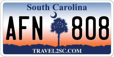 SC license plate AFN808