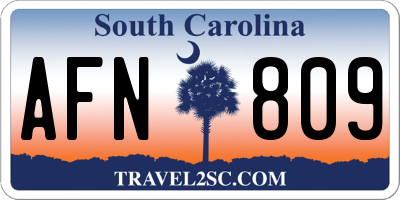 SC license plate AFN809
