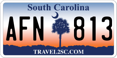 SC license plate AFN813