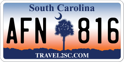 SC license plate AFN816