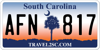 SC license plate AFN817