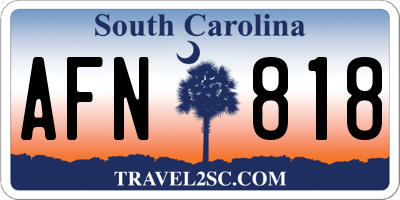 SC license plate AFN818