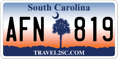 SC license plate AFN819