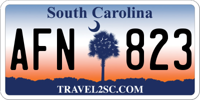 SC license plate AFN823