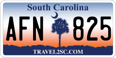 SC license plate AFN825