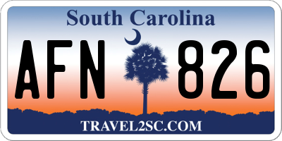 SC license plate AFN826