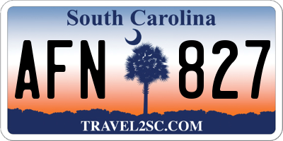 SC license plate AFN827
