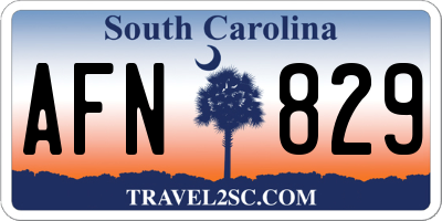 SC license plate AFN829