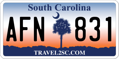 SC license plate AFN831