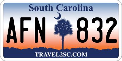 SC license plate AFN832