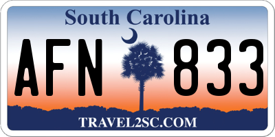 SC license plate AFN833