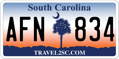 SC license plate AFN834