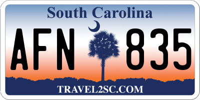 SC license plate AFN835