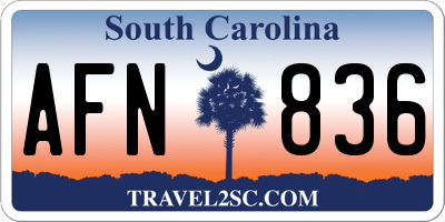 SC license plate AFN836