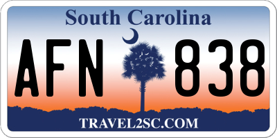 SC license plate AFN838