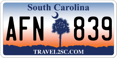 SC license plate AFN839