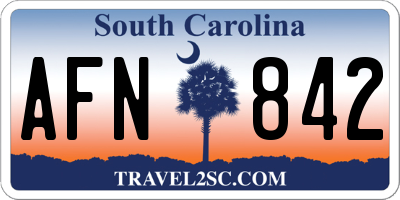 SC license plate AFN842