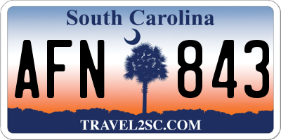 SC license plate AFN843