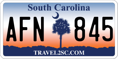 SC license plate AFN845