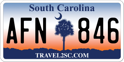 SC license plate AFN846