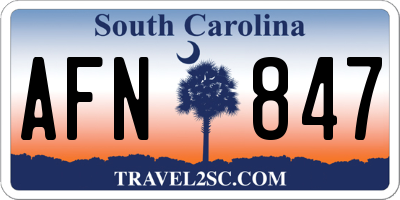 SC license plate AFN847