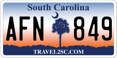 SC license plate AFN849