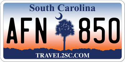 SC license plate AFN850