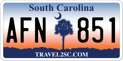 SC license plate AFN851