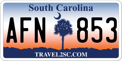 SC license plate AFN853