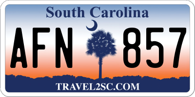 SC license plate AFN857