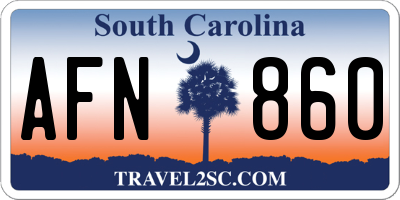 SC license plate AFN860