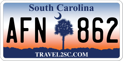 SC license plate AFN862