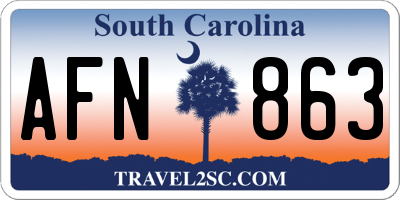SC license plate AFN863