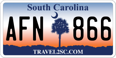 SC license plate AFN866