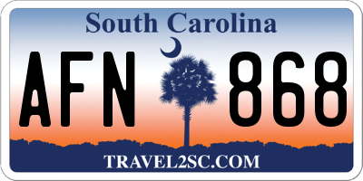 SC license plate AFN868