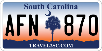 SC license plate AFN870