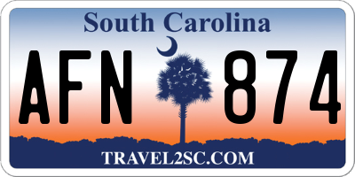SC license plate AFN874