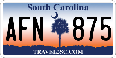 SC license plate AFN875