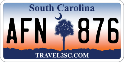 SC license plate AFN876