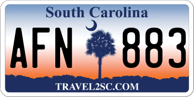 SC license plate AFN883