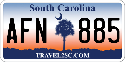 SC license plate AFN885