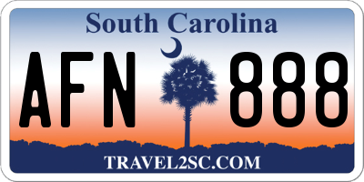 SC license plate AFN888
