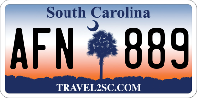 SC license plate AFN889