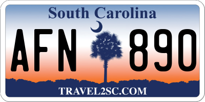 SC license plate AFN890