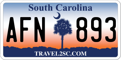 SC license plate AFN893